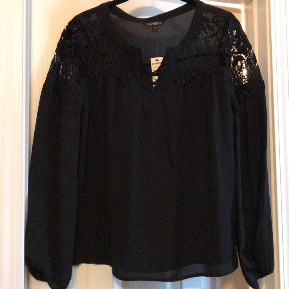 NWT Black Lace Blouse